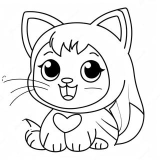 Page De Coloriage De Fille Chat 77730-20286