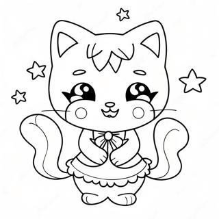 Page De Coloriage De Fille Chat Magique Avec Des Etincelles 77734 20303
