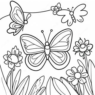 Page De Coloriage De Jardin De Papillons Colores 77835-20369