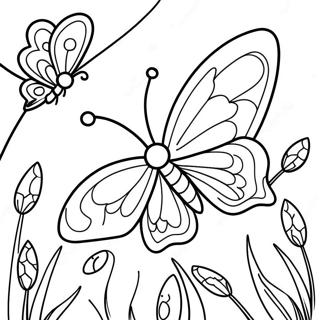 Page De Coloriage De Jardin De Papillons Colores 77835-20370