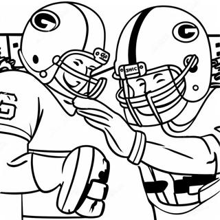 Page De Coloriage Des Joueurs Des Green Bay Packers En Action 77966-20474