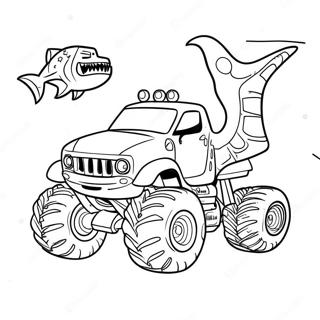 Page De Coloriage De Camion Monstre Requin 78041-20527