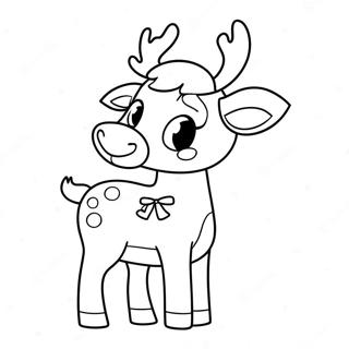 Page De Coloriage De Renne De Noel Mignon 78097-20584