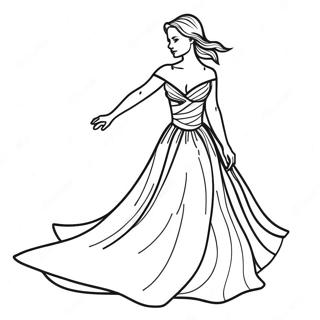 Page De Coloriage Fille Elegante En Robe Fluide 78171-20629