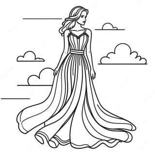 Page De Coloriage Fille Elegante En Robe Fluide 78171-20630