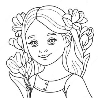Page De Coloriage Fille Charmante Avec Des Fleurs 78172 20634