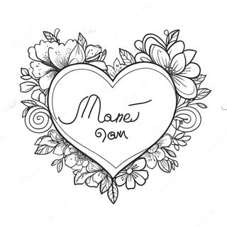 Page De Coloriage De Coeur Doux Pour La Fete Des Meres 78199-20657