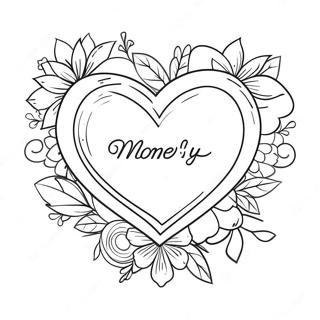 Page De Coloriage De Coeur Doux Pour La Fete Des Meres 78199-20658