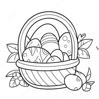 Page De Coloriage De Panier De Paques Colore Avec Des Oeufs 78223-20669