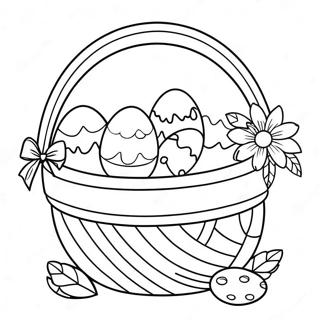 Page De Coloriage De Panier De Paques Colore Avec Des Oeufs 78223-20670