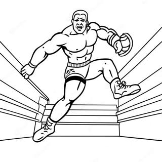 Page De Coloriage Dun Lutteur Wwe Excitant Sautant Sur Un Adversaire 78248-20690