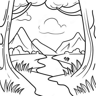 Page De Coloriage Scene De Nature En Plein Air 78299-20727