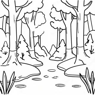 Page De Coloriage Paysage Forestier Serein 78300-20730