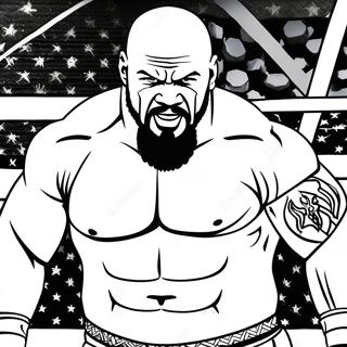 Page De Coloriage Daction Audacieuse De Lutteur Wwe 78506-20891