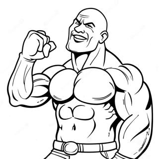 Page De Coloriage De The Rock Flexant Ses Muscles 78532-20909