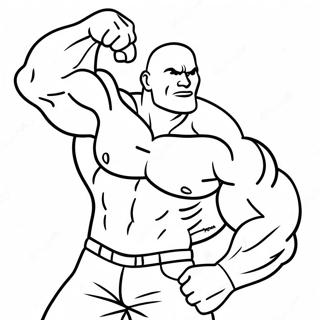 Page De Coloriage De The Rock Flexant Ses Muscles 78532-20910