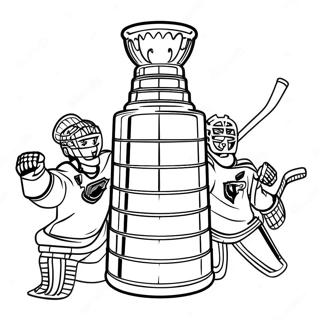 Page De Coloriage Du Trophee De La Coupe Stanley Avec Des Joueurs 78610-20975