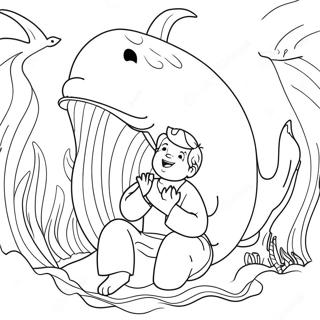 Page De Coloriage De Jonas Priant A Linterieur De La Baleine 78635-20989