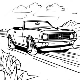 Page De Coloriage De La Camaro Decapotable En Mouvement 78688-21033