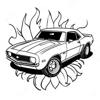 Page De Coloriage De La Camaro Vintage Avec Des Flammes 78690-21042