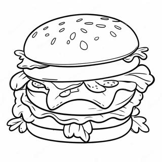 Page De Coloriage De Hamburger Au Fromage Pages À Colorier