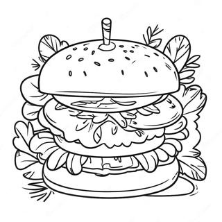 Page De Coloriage De Hamburger Au Fromage Pages À Colorier