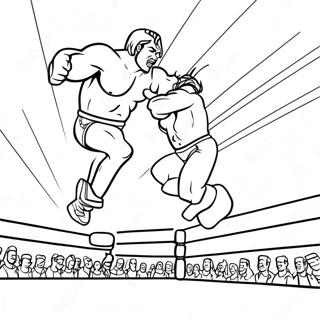 Page De Coloriage Dun Lutteur De La Wwe Sautant Sur Un Adversaire 78843-21149