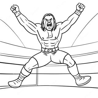 Page De Coloriage Dun Lutteur De La Wwe Sautant Sur Un Adversaire 78843-21151