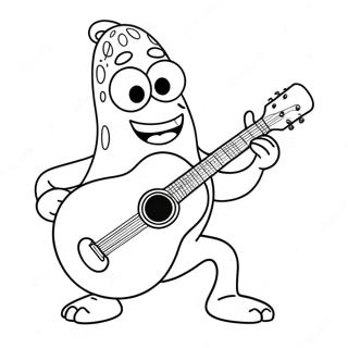 Larry Le Concombre Jouant De La Guitare Page De Coloriage 78972-21255