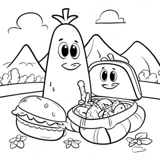 Page De Coloriage Pique Nique Des Personnages Veggietales 78973-21257