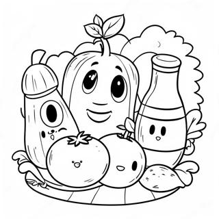 Page De Coloriage Pique Nique Des Personnages Veggietales 78973-21259
