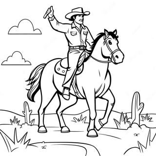 Cowboy Montant Un Cheval Page De Coloriage 78997-21270