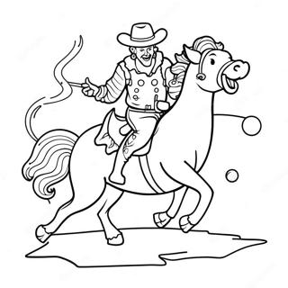 Clown De Rodeo En Action Page De Coloriage 79000 21282