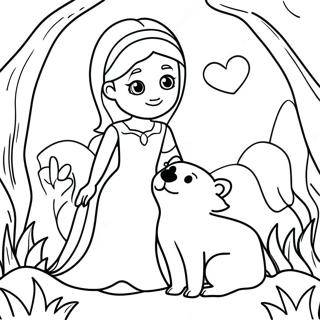 Page De Coloriage De Diana Et Roma Avec Des Animaux Mignons 79154-21401