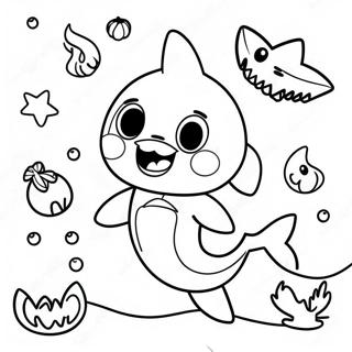 Page De Coloriage Halloween Bebe Shark Heureux 79205-21440