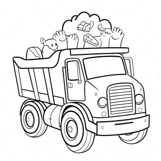 Page De Coloriage Camion Benne Mignon Avec Jouets 79230 21456