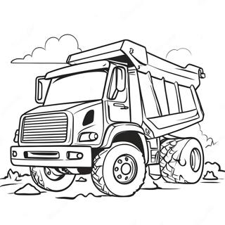 Page De Coloriage Camion Benne Sur Un Chantier 79232 21464