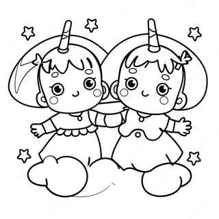 Page De Coloriage Des Petits Jumeaux Etoiles 79279-21487