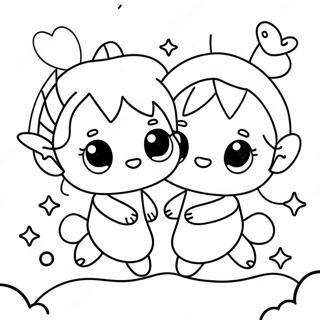 Page De Coloriage Des Petits Jumeaux Etoiles Mignons 79280-21489