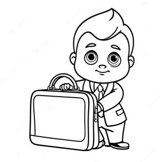 Page De Coloriage De Boss Baby Avec Une Mallette 79334 21538