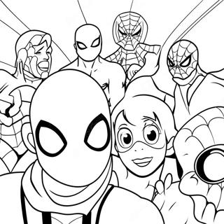 Page De Coloriage Spider Man Avec Des Amis 79514-21680