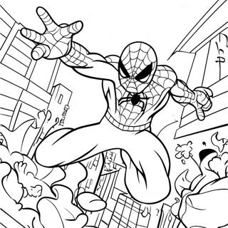 Page De Coloriage Spider Man Combattant Des Mechants 79515-21684