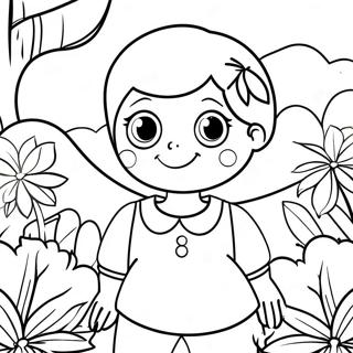 A Pour Adley Dans Une Page De Coloriage De Jardin Colore 79745-21845