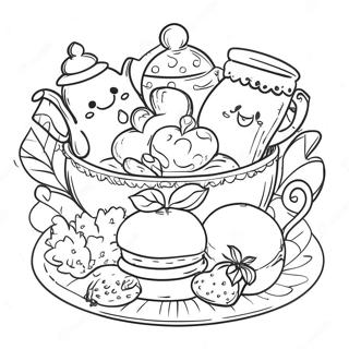 Scene De Fete Du The Vintage Page De Coloriage 79798 21889