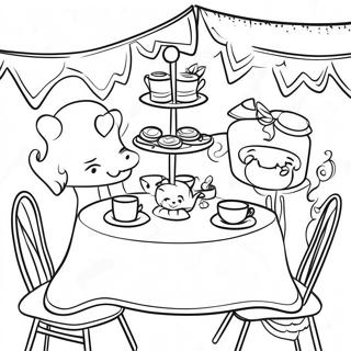 Scene De Fete Du The Vintage Page De Coloriage 79798 21890