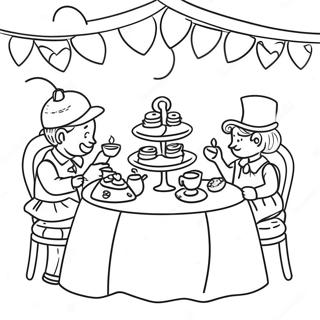 Scene De Fete Du The Vintage Page De Coloriage 79798 21892