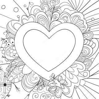 Page De Coloriage De Saint Valentin En Forme De Coeur Mignonne 80002-22037