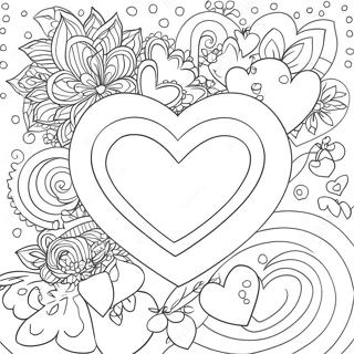 Page De Coloriage De Saint Valentin En Forme De Coeur Mignonne 80002-22038