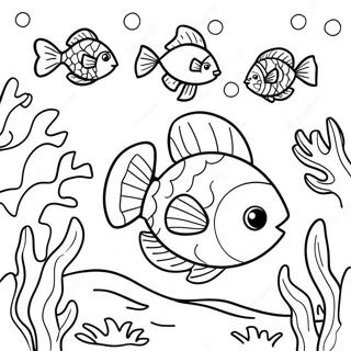 Page De Coloriage De Poissons Colores Nageant Dans Le Recif Corallien 80029 22064