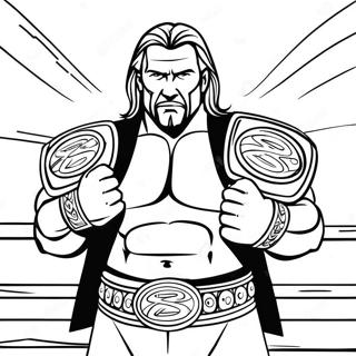 Triple H Tenant Deux Ceintures Page De Coloriage 80056-22085